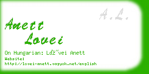 anett lovei business card